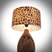 Lampe de table Design salon chambre avec abat-jour or capiz coquillage 50 cm