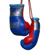 Punch Round Mini Carhanger Bokshandschoenen Blauw Zilver Rood Punch Round Carhanger Mini bokshandschoenen