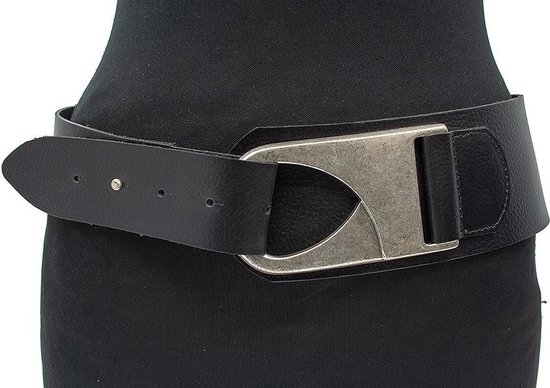 Thimbly Belts Zwarte brede heupriem - heren en dames riem - 7 cm breed -  Zwart - Echt... | bol