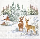 Tete à Tete Deers on Snow papieren servetten