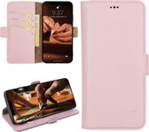 Bouletta - iPhone 12 Pro Max - Lederen BookCase hoesje - Nude Pink