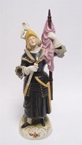 Koninklijke ridder - Porseleinen beeldje - Zwart - 39,5 cm hoog