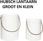 Hubsch Lantaarn 2 stuks klein en groot - Keramiek - Design