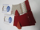 Noukie's - Sokken - 2 pack - Rood , beige met rood - 6m-12m / maat 19-20