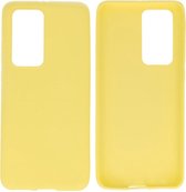 Bestcases Color Telefoonhoesje - Backcover Hoesje - Siliconen Case Back Cover voor Huawei P40 Pro - Geel