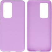 Bestcases Color Telefoonhoesje - Backcover Hoesje - Siliconen Case Back Cover voor Huawei P40 Pro - Paars