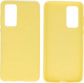 Bestcases Color Telefoonhoesje - Backcover Hoesje - Siliconen Case Back Cover voor Huawei P40 - Geel