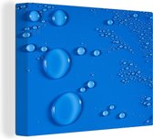 Gouttes sur fond bleu vif 80x60 cm - Tirage photo sur toile (Décoration murale salon / chambre)