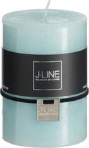 J-Line Cilinderkaars Stompkaars Aqua M 48H Set van 12 Stuks