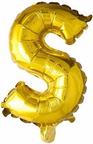 ballon letter S 32 inch , 80 cm zilver of goudkleurig