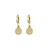 Palmtree coin earrings - Goud