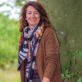 Sjaal panterprint zebraprint shawl viscose - zwart