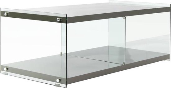 MLK - Tv-meubel - Grijs - Glas- MDF - Hoogglans - ca. 120cm (L) x 60cm (B) x 45cm (H)