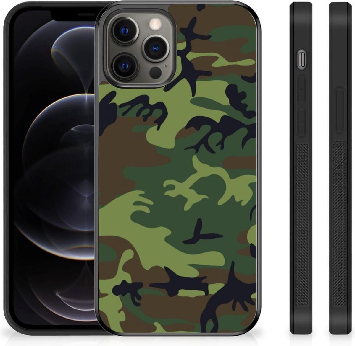 Back Cover voor iPhone 12 Pro Max Bumper Case Army Dark