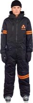 Oneskee original Pro suit Black/Orange stripes | Maat XL | Skipak | Snowboardpak | Onesie | Ski overall | Snowsuit | Wintersportpak | Waterdicht skipak | Freeride skiuit | Off pist