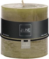 J-Line Cilinderkaars Stompkaars Gras -80H Set van 6 Stuks