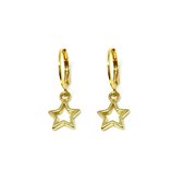 Open star earrings - Goud
