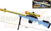 Sniper Rifle geweer met led lichtjes, trilling en schietgeluiden - scherpschutters speelgoedgeweer 75CM