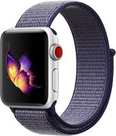 Navy Blauw Nylon Horloge Band Geschikt voor Apple Watch 1, 2, 3, 4, 5 en Nike+ 42mm & 44mm Series - Zacht Geweven Nylon - 42 mm en 44 mm