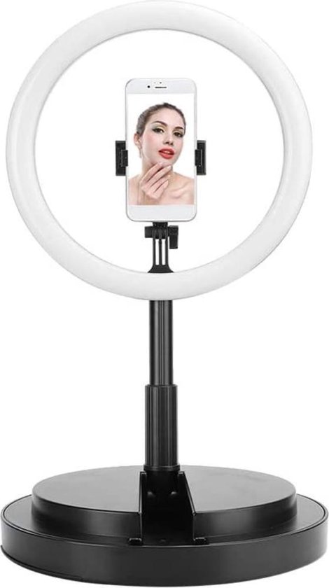 Ring lamp - Light Live Beauty - (Zwart) Tafelmodel voor smartphone  (fotostudio en... | bol.com