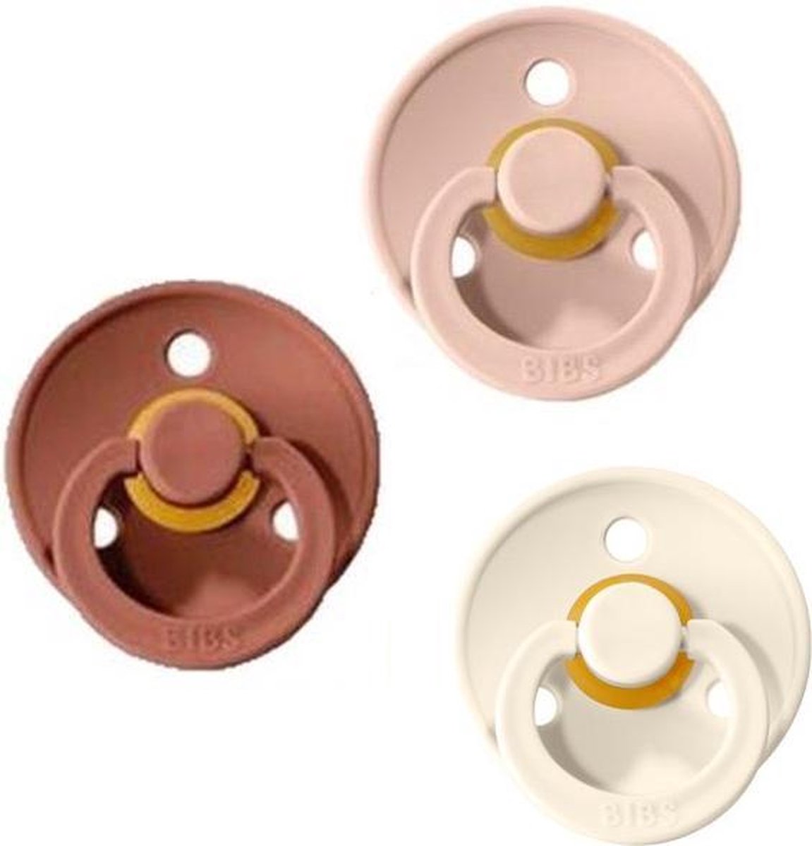 BIBS fopspenen set van 3 - BLUSH ROZE -WOODCHUCK - IVORY WHITE Maat1 - T1 Leeftijd: 0-6 maanden BIBS fopspenen set van 3 - BLUSH ROZE -WOODCHUCK - IVORY WHITE Maat1 - T1 Leeftijd: 0-6 maanden