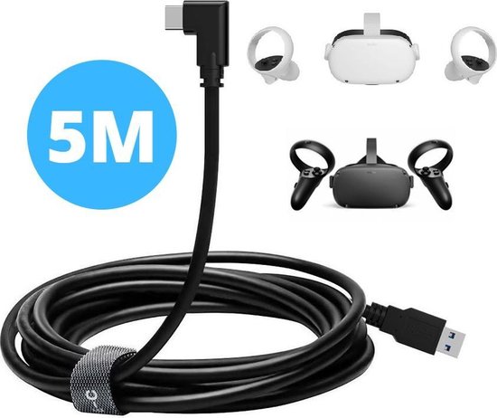 Oculus Quest 2 Link Kabel - 5 Meter USB C naar USB A - Kabel voor Oculus  Link - 5gbps... | bol.com