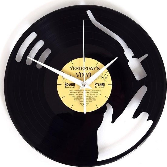 Horloge DJ lp - Horloge murale en Vinyl avec DJ en action - 30 CM | bol.com
