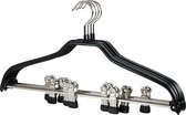 [Set van 10] MAWA 41FK - metalen combinatie / kledinghangers met knijpers en zwarte anti-slip coating perfect voor alle soorten kleding