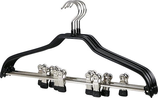 beheerder Belang aangenaam Set van 10] MAWA 41FK - metalen combinatie / kledinghangers met knijpers en  zwarte... | bol.com