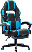 MILO GAMING Rally M3 Gaming Stoel - Verstelbare Gamestoel - Gaming Chair Met Voetsteun - Zwart met Blauw