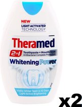 THERAMED Tandpasta - Whitening Power - Zichtbaar Wittere Tanden - Gel 2in1 -75ml x2