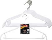 [Set van 5] MAWA 41FRS - metalen kledinghangers met broeklat, rokhaken en witte anti-slip coating