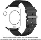Zwart Milanese Horloge Band 38 mm geschikt voor Apple Watch 1, 2, 3, 4, 5, 6, SE & Nike+, 38mm & 40mm "Vrouwenbreedte" Series – Maat: zie maatfoto - Staal – Milanees – Gesp