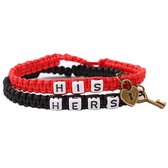 Couple bracelet|His/hers relatie armband | rood & zwart