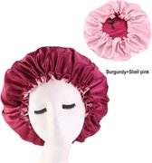 Slaapmuts – Hair Bonnet – Rood - Bordeaux - Haar bonnet van Satijn – Satin bonnet – Satijnen slaapmuts – Nachtmuts voor krullen – Slaapmuts voor krullen – Haarverzorging