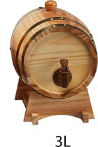 Wijnvat - 3 Liter - Wine Barrel - Wijn vat - Wijnvaatje – Wijn Accessoires - Naturel - Tapkraantje