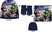 Marvel Avengers winterset - muts / sjaal-col / handschoenen - blauw - maat 52 cm