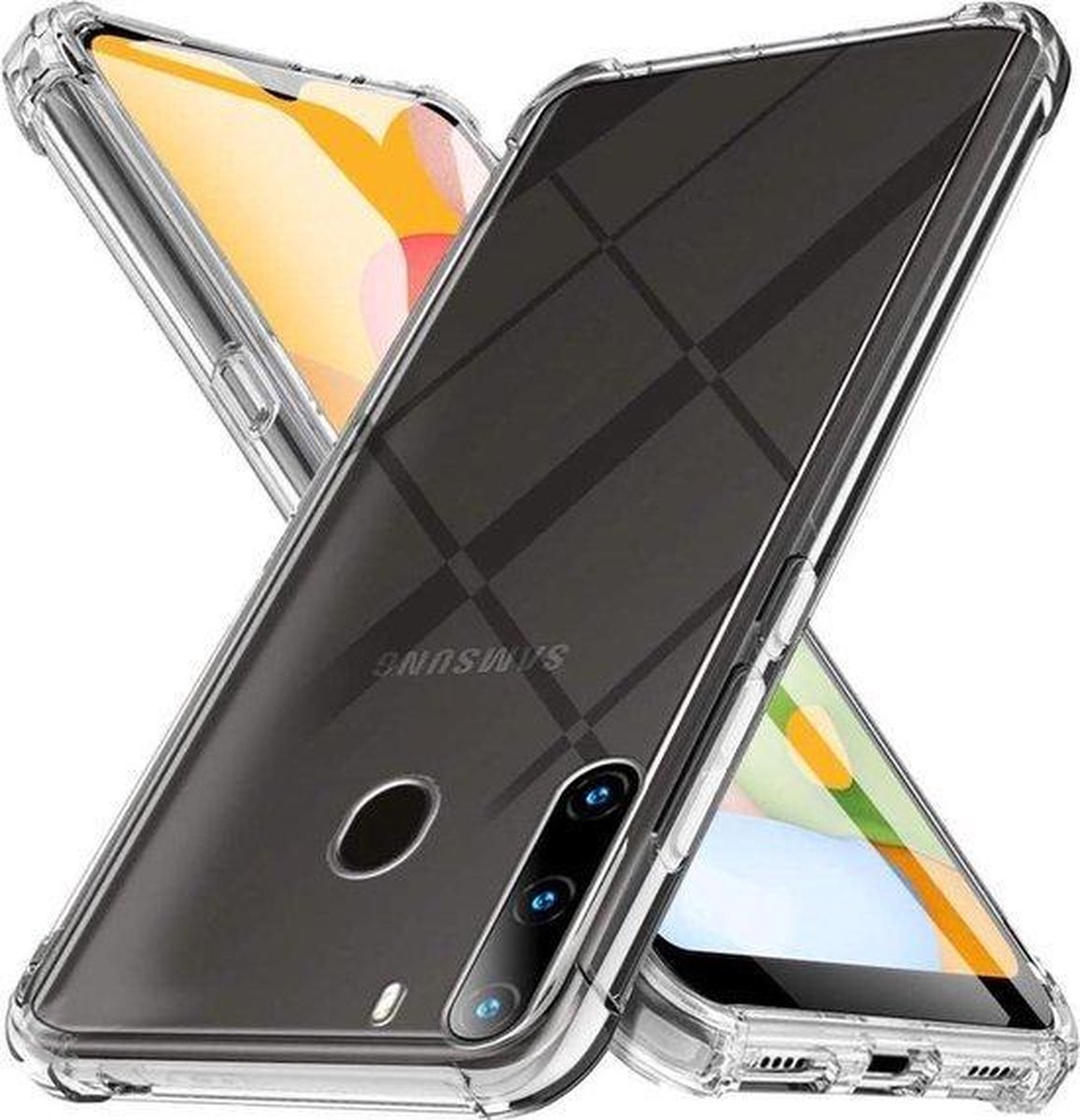 Bumper hoes Samsung Galaxy A21 transparant Anti Shock TPU CASE EXTRA STEVIGE HOEKEN