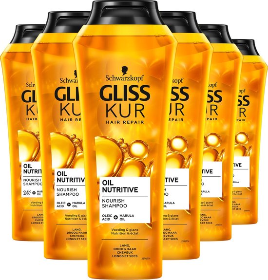 Gliss - Oil Nutritive - Shampoo - Haarverzorging - Voordeelverpakking - 6 x  250 ml | bol