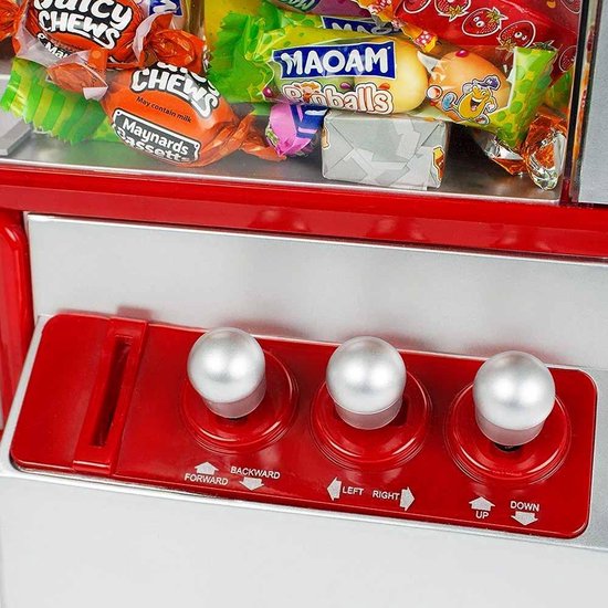 MikaMax Candy Grabber Snoepmachine - Snoepautomaat - Grijpmachine - Speelt Kermis Muziek Af - Inclusief Muntjes - 35,5 x 25,5 x 19,5 cm - MikaMax