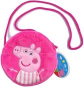 Peppa Pig tasje - roze 16CM - Tas met rits en koord voor kinderen - pluche