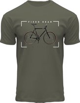Fox Originals Fixed Gear Essentials T-shirt Heren & Dames Katoen Khaki Groen Maat XL