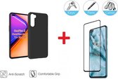 2-In-1 Screenprotector Hoesje  Bescherming Protector Set Geschikt Voor Oneplus Nord - Full Cover 3D Edge Tempered Glass Screen Protector Met Siliconen Back Bescherm Hoes Cover Case