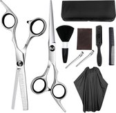 Complete Kapper Scharen Set | Uitdun Schaar | Etui + Cape | Styling Kam | JameHairClipper | Keramisch Materiaal | Lengte 17,5 cm