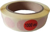 Blanco etiketten op rol - 22 mm rond - mat rood