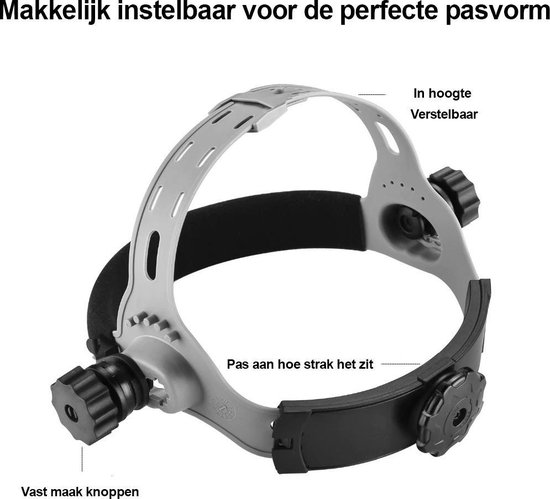 DEKO® Laskap Professioneel - Automatisch - DIN 16-10 Ultraviolet 10 - lasmasker - Laskap - Lashelm - automatisch dimmende lichtfilter - Zwart