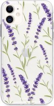 iPhone 12 hoesje TPU Soft Case - Back Cover - Purple Flower / Paarse bloemen