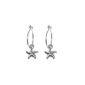 starfish hoops - zilver