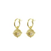 round star coin earrings - goud
