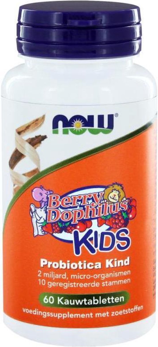 Garantie gemakkelijk Sportschool NOW BerryDophilus KIDS Probiotica Kind - 60 kauwtabletten | bol.com